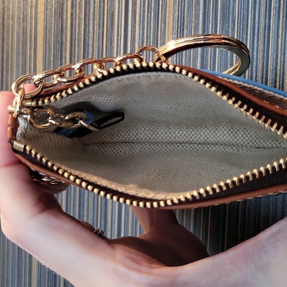 DOONEY & BOURKE PENROSE SMALL FLAP CREDIT CARD WALLET w/KEYCHAIN LIGHT BLUE NWT - Picture 5 of 6